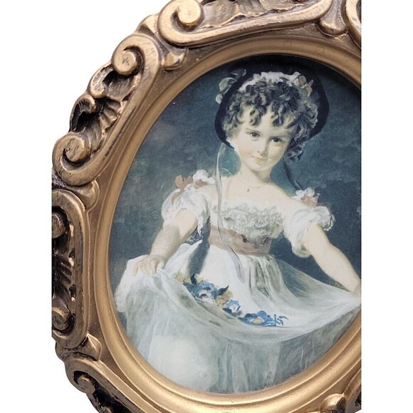 2 Antique Prints Master Simpson & Thomas Lawrence Miss Murray Boy w/Dog 6" Frame - Picture 11 of 15